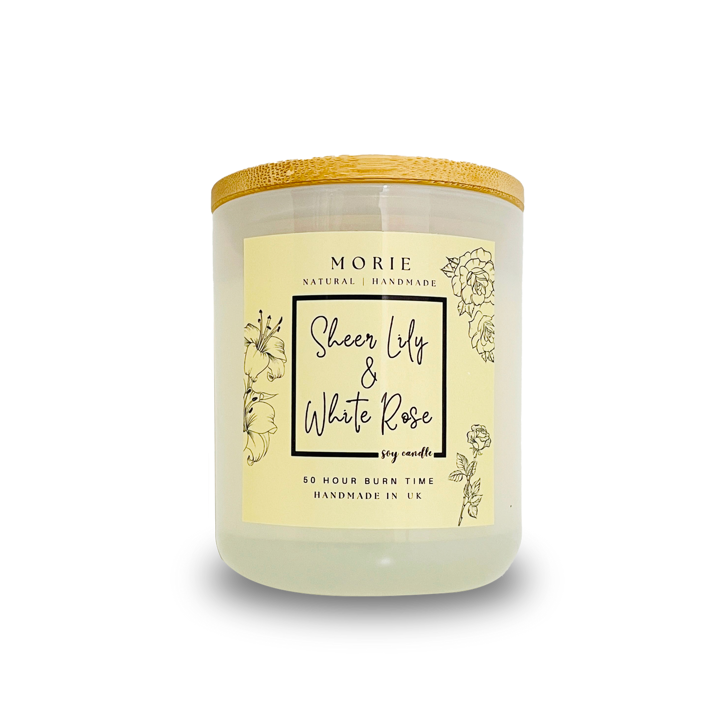 Morie Sheer Lily White Rose Soy Candle