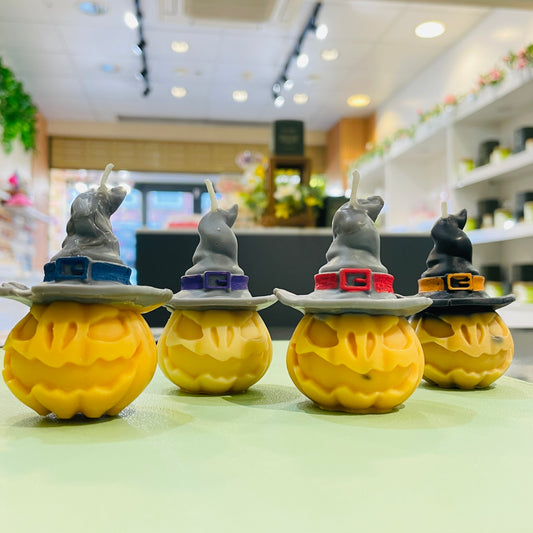 Halloween Wizard Pumpkin Shape Candle