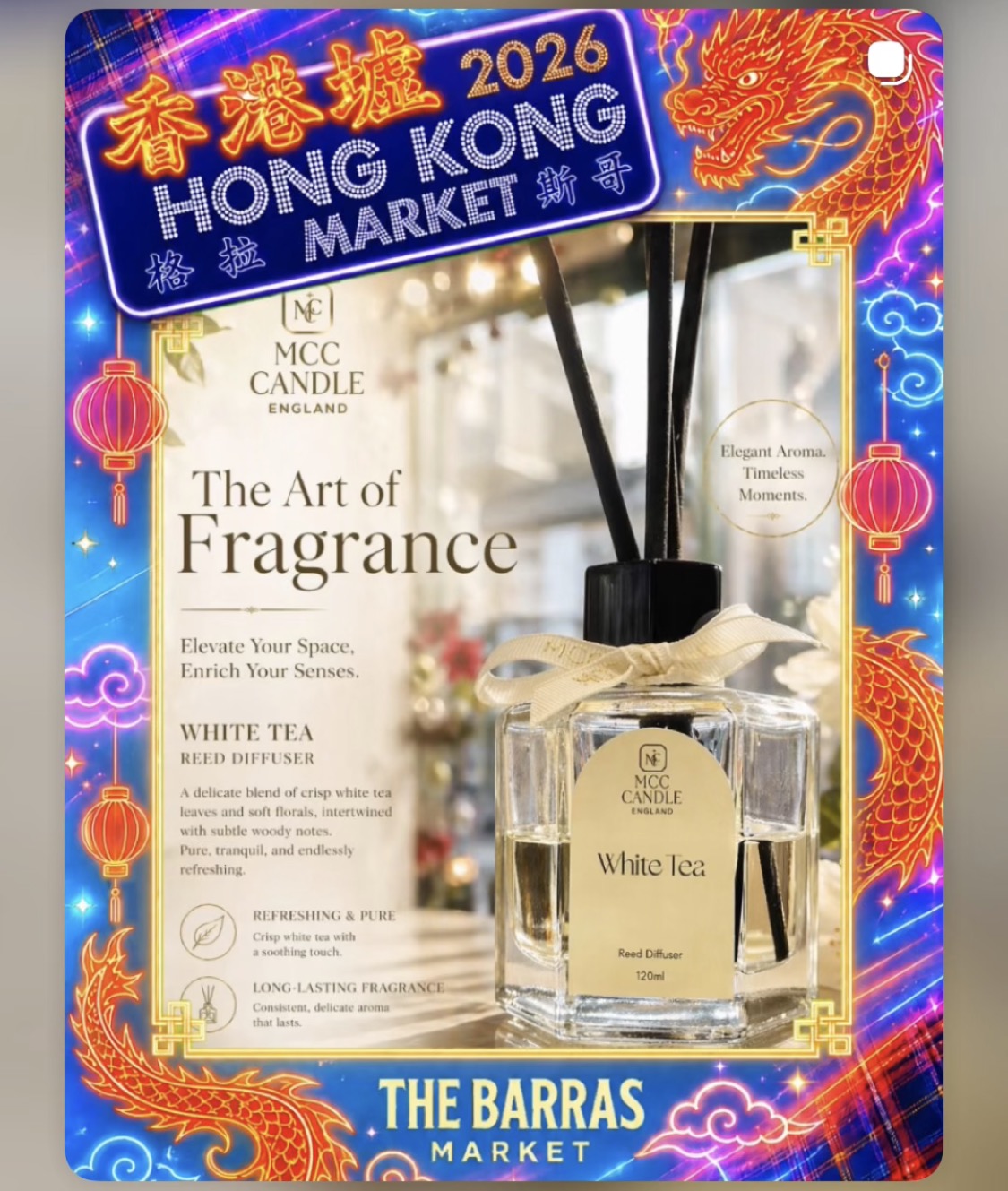 MCC White Tea 100% Soy Wax Candle (Glasgow Hong Kong Market Pre order)